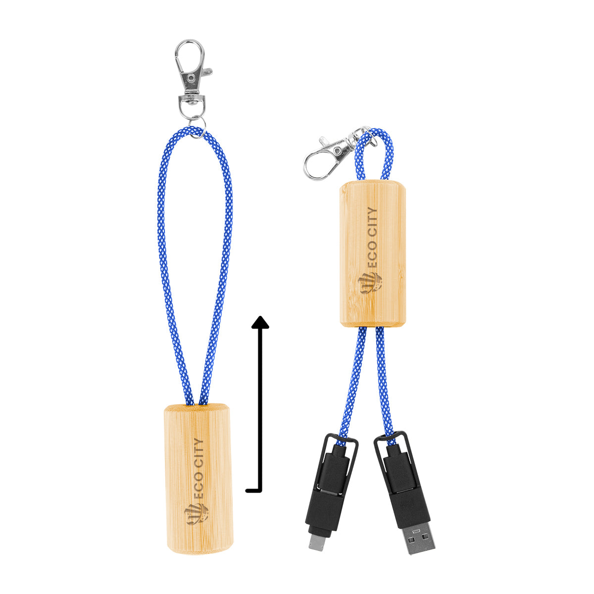 Bamboo Slider Multi-Charging Cable - Laser Engraving