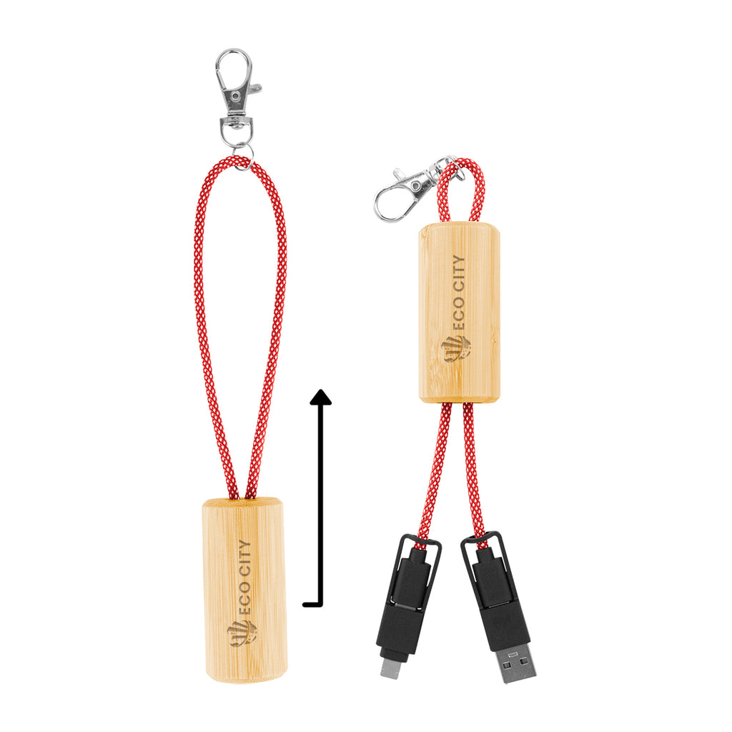 Bamboo Slider Multi-Charging Cable - Laser Engraving