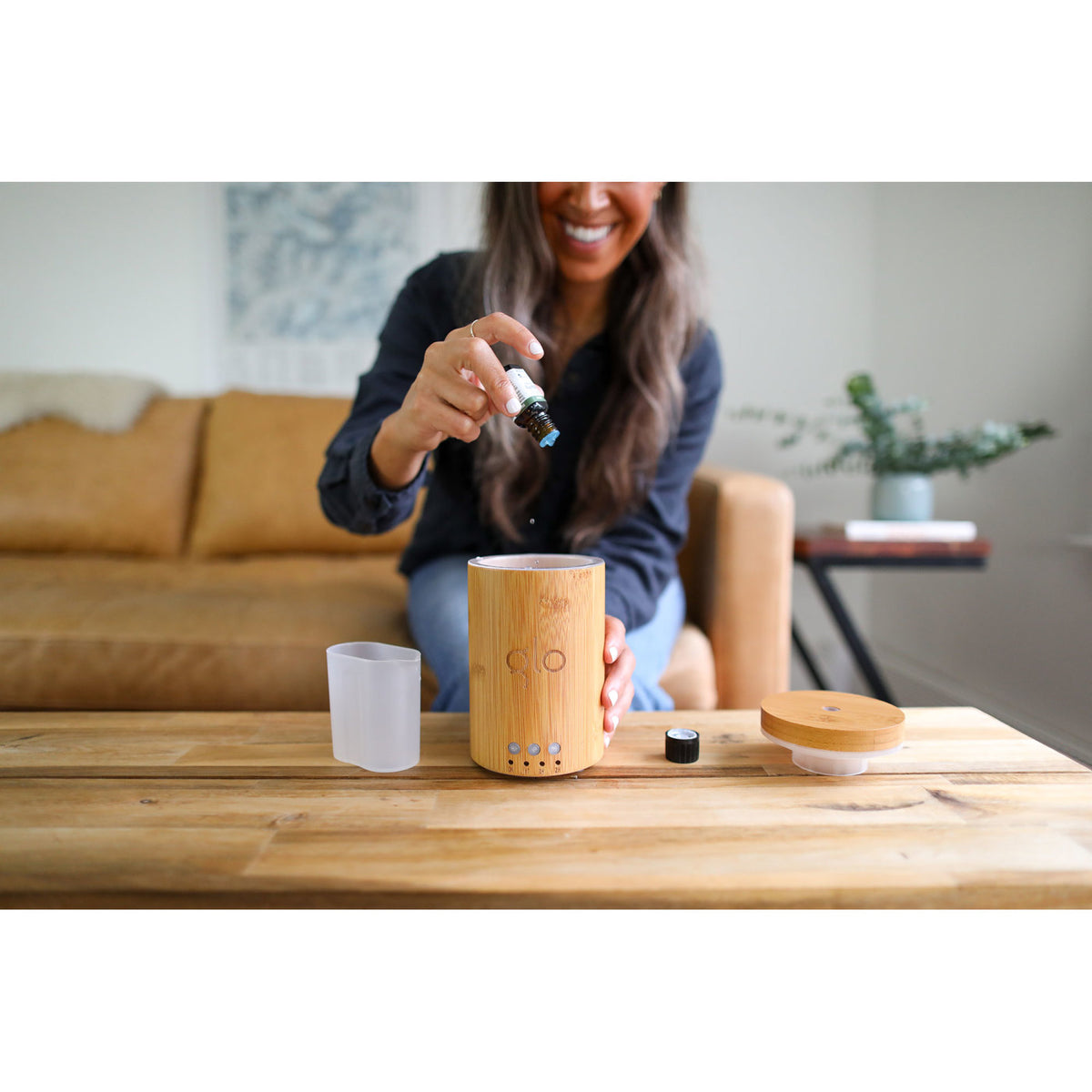 Bamboo Ultrasonic Oil Diffuser with Timer - Bamboo - View 9