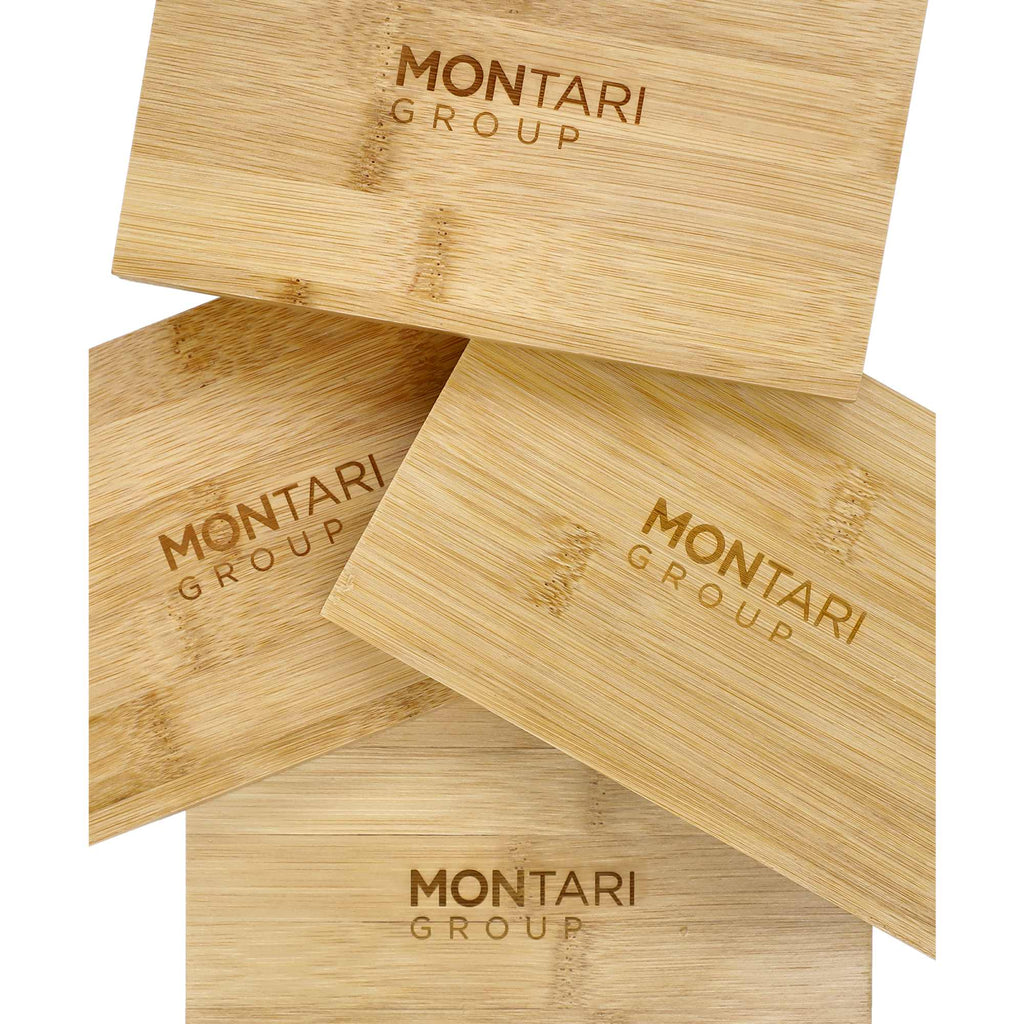 Bamboo Wine Accessory Gift Set, 4 Pieces Laser Engraving - Natural - Front 2