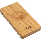 Bamboo Wireless Power Bank, 5,000 mAh Laser Engraving - Wood - Front
