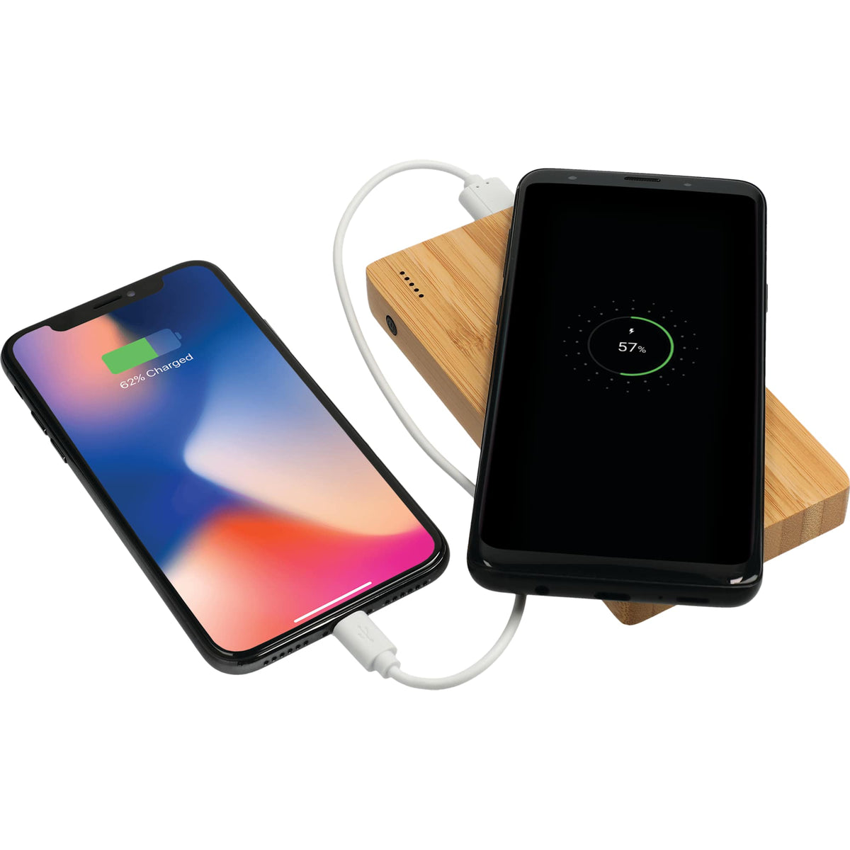 Bamboo Wireless Power Bank, 5,000 mAh Laser Engraving - Wood - Photo