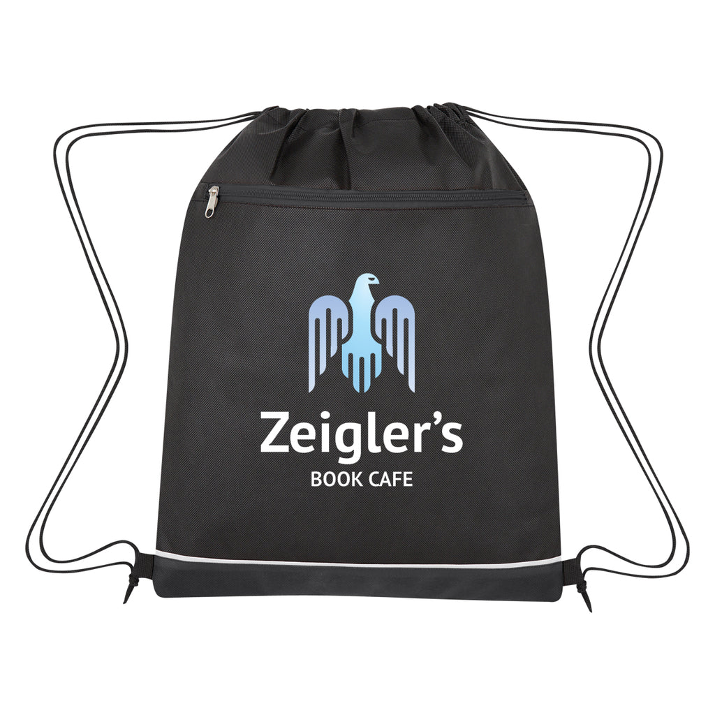 Bandura Drawstring Bag, Non-Woven and Recycled - Black with Black - Colorbrite
