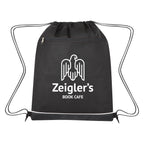 Bandura Drawstring Bag, Non-Woven and Recycled - Black with Black - Silk Screen
