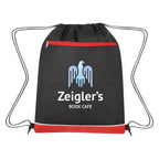 Bandura Drawstring Bag, Non-Woven and Recycled - Red Trim - Colorbrite