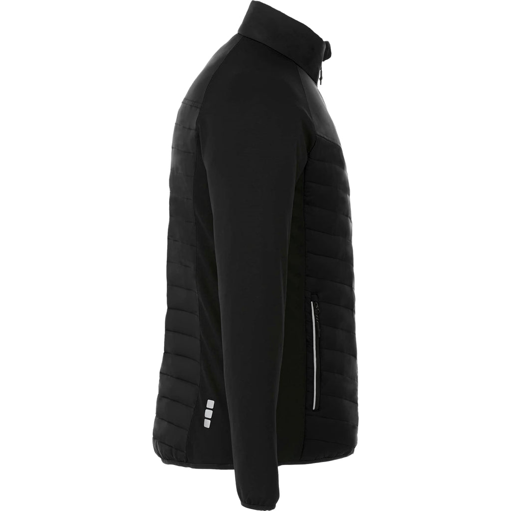 Banff Hybrid Quilted Puffer Jacket for Men Debossing - Black/Black - Right Side