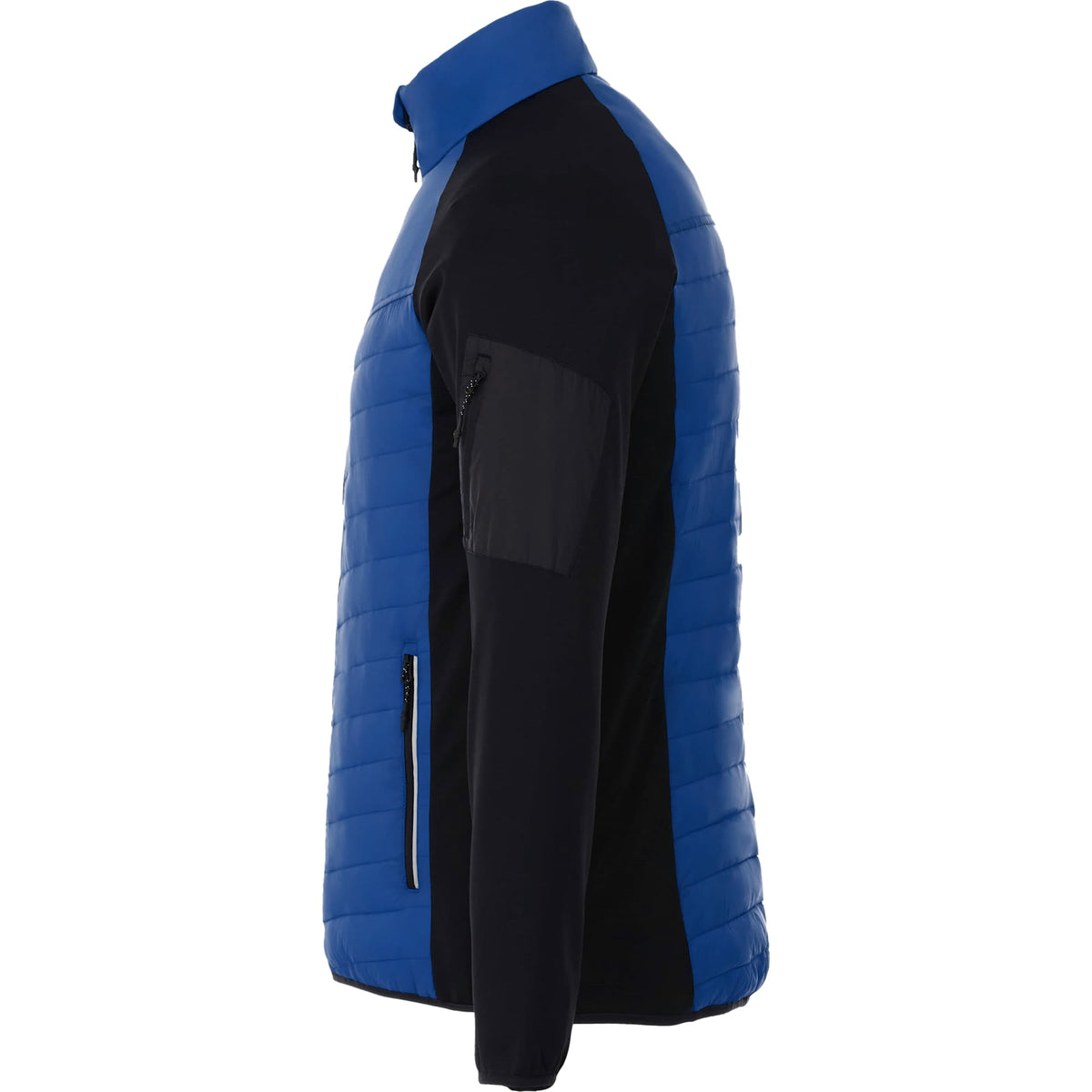 Banff Hybrid Quilted Puffer Jacket for Men Debossing - New Royal/Black - Left Side
