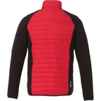 Banff Hybrid Quilted Puffer Jacket for Men Debossing - Team Red/Black - Back Flat
