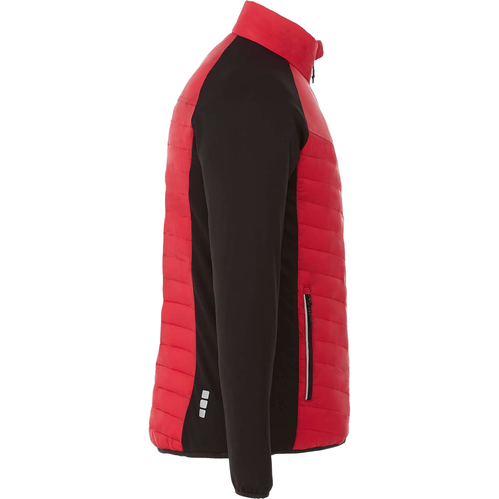 Banff Hybrid Quilted Puffer Jacket for Men Debossing - Team Red/Black - Right Side