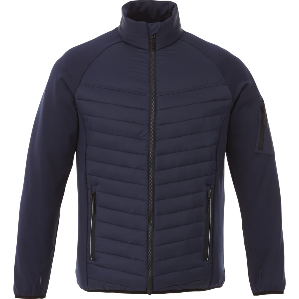 Banff Hybrid Quilted Puffer Jacket for Men Debossing - Vintage Navy/Vintage Navy - Front Flat