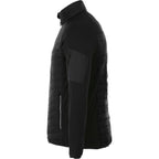 Banff Hybrid Quilted Puffer Jacket for Men Embroidery - Black/Black - Left Side
