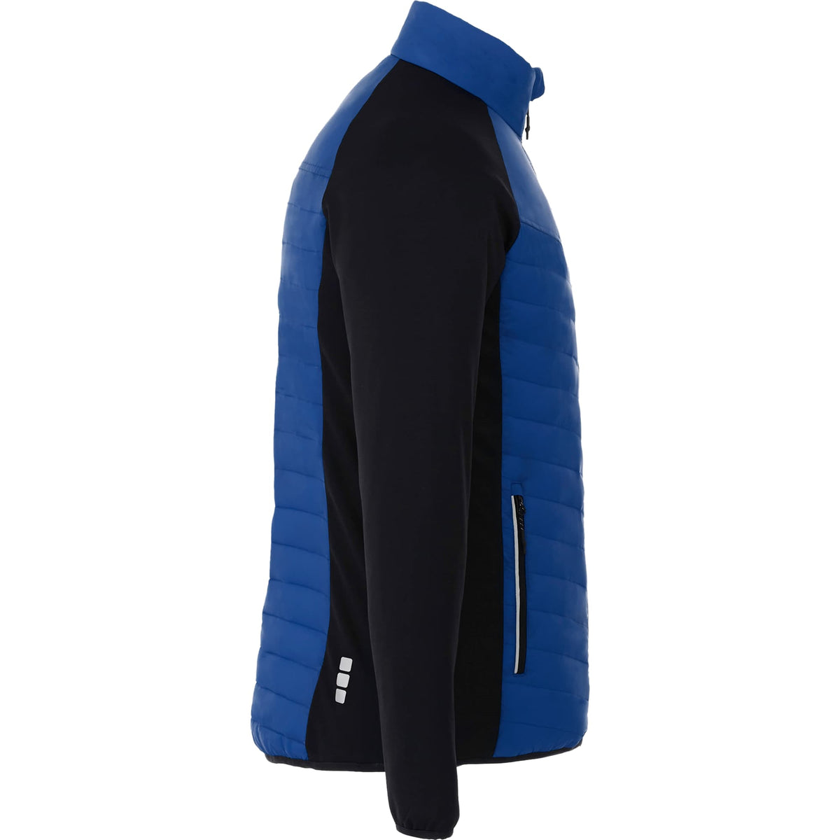 Banff Hybrid Quilted Puffer Jacket for Men Embroidery - New Royal/Black - Right Side