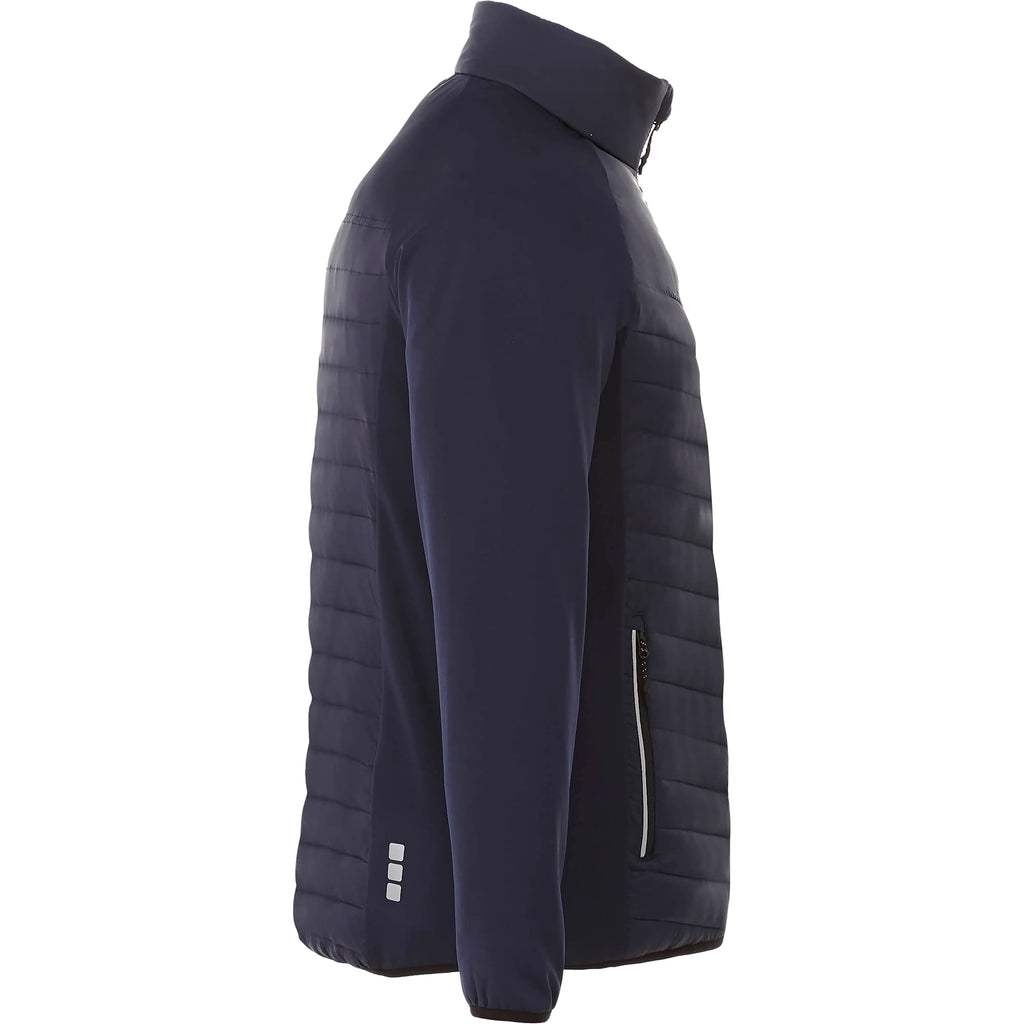 Banff Hybrid Quilted Puffer Jacket for Men Embroidery - Vintage Navy/Vintage Navy - Right Side