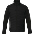Banff Hybrid Quilted Puffer Jacket for Men Laser Engraving - Black/Black - Back Flat
