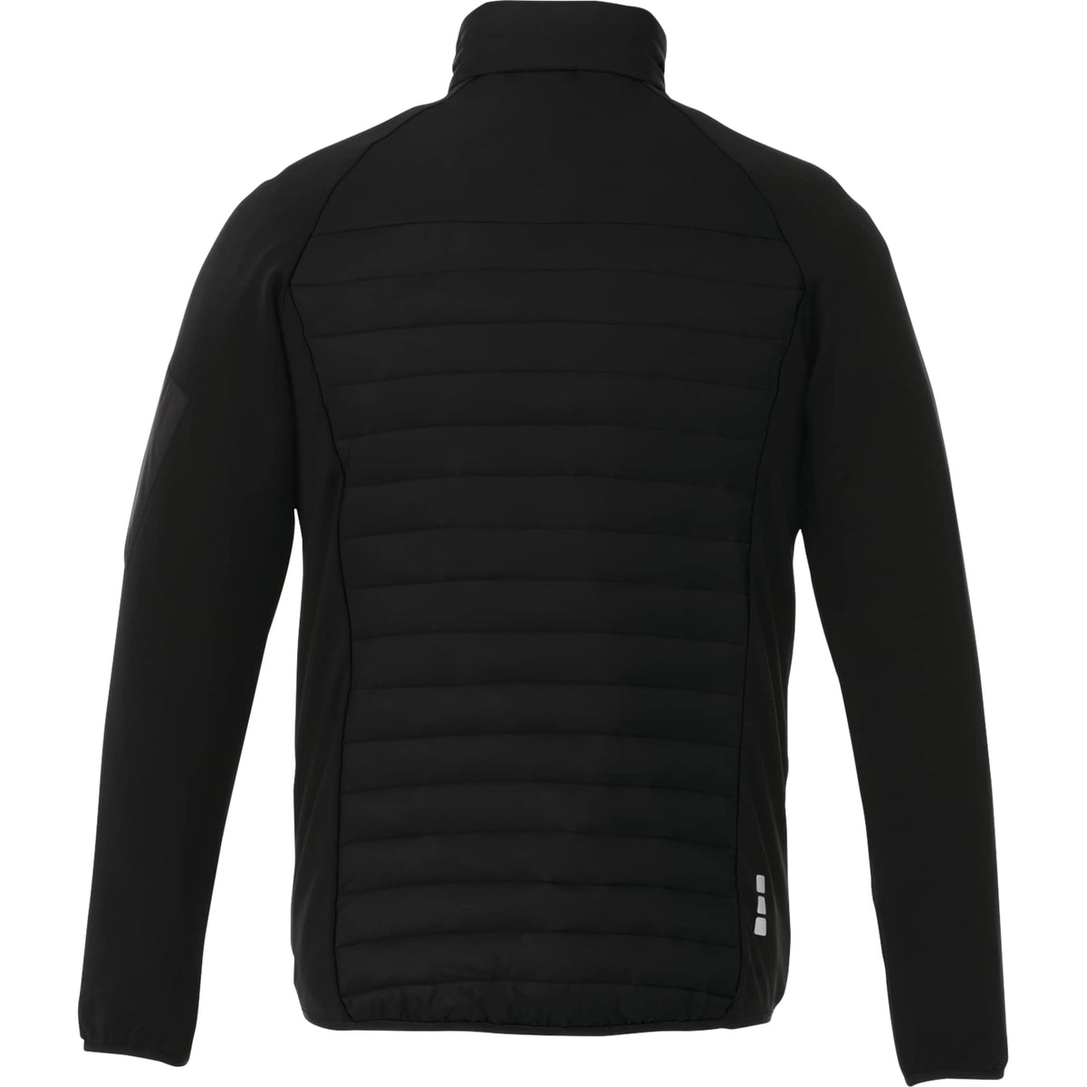Banff Hybrid Quilted Puffer Jacket for Men Laser Engraving - Black/Black - Front Flat