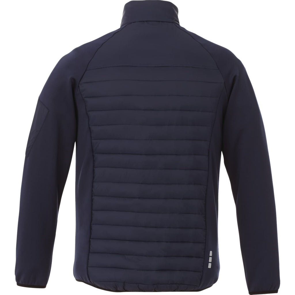 Banff Hybrid Quilted Puffer Jacket for Men Laser Engraving - Vintage Navy/Vintage Navy - Back Flat