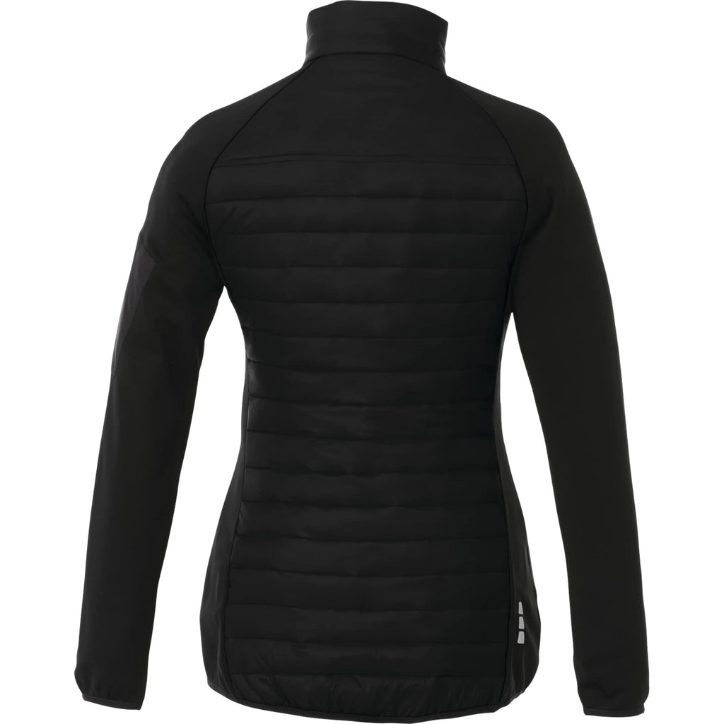 Banff Hybrid Quilted Puffer Jacket for Women Debossing - Black/Black - Flat