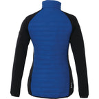 Banff Hybrid Quilted Puffer Jacket for Women Debossing - New Royal/Black - Back Flat