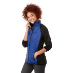 Banff Hybrid Quilted Puffer Jacket for Women Debossing - New Royal/Black - On Model