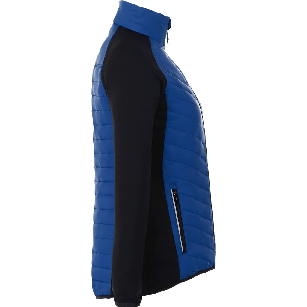 Banff Hybrid Quilted Puffer Jacket for Women Debossing - New Royal/Black - Right Side