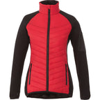Banff Hybrid Quilted Puffer Jacket for Women Debossing - Team Red/Black - Front Flat