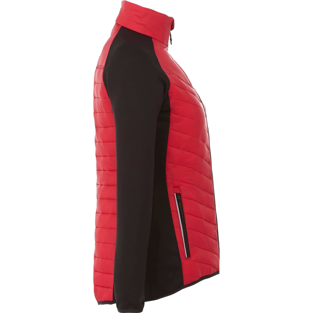 Banff Hybrid Quilted Puffer Jacket for Women Debossing - Team Red/Black - Right Side