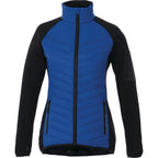 Banff Hybrid Quilted Puffer Jacket for Women Embroidery - New Royal/Black - Back Flat 2