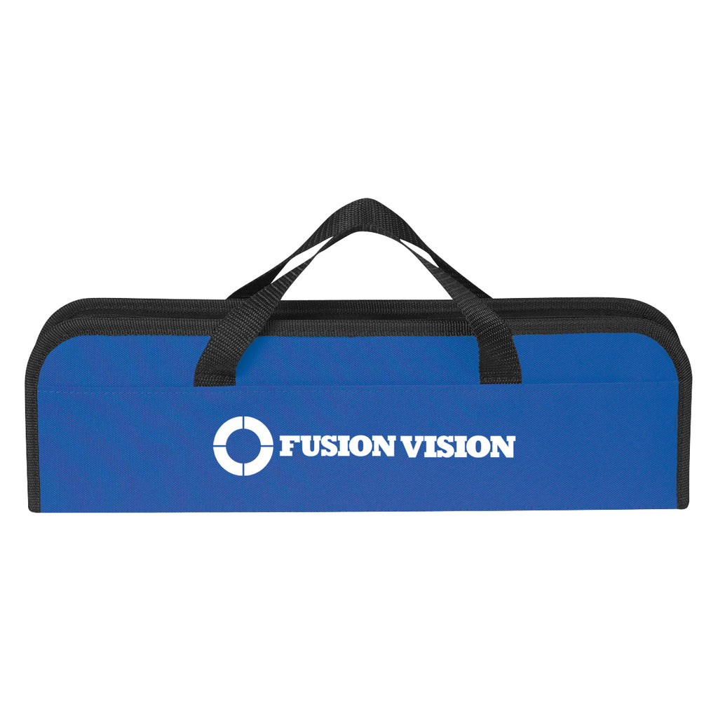 Barbecue Set in a Case, Three Piece - Blue - Silk Screen