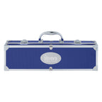 Barbecue Set in an Aluminum Case - Blue and Red - Laser Engraving