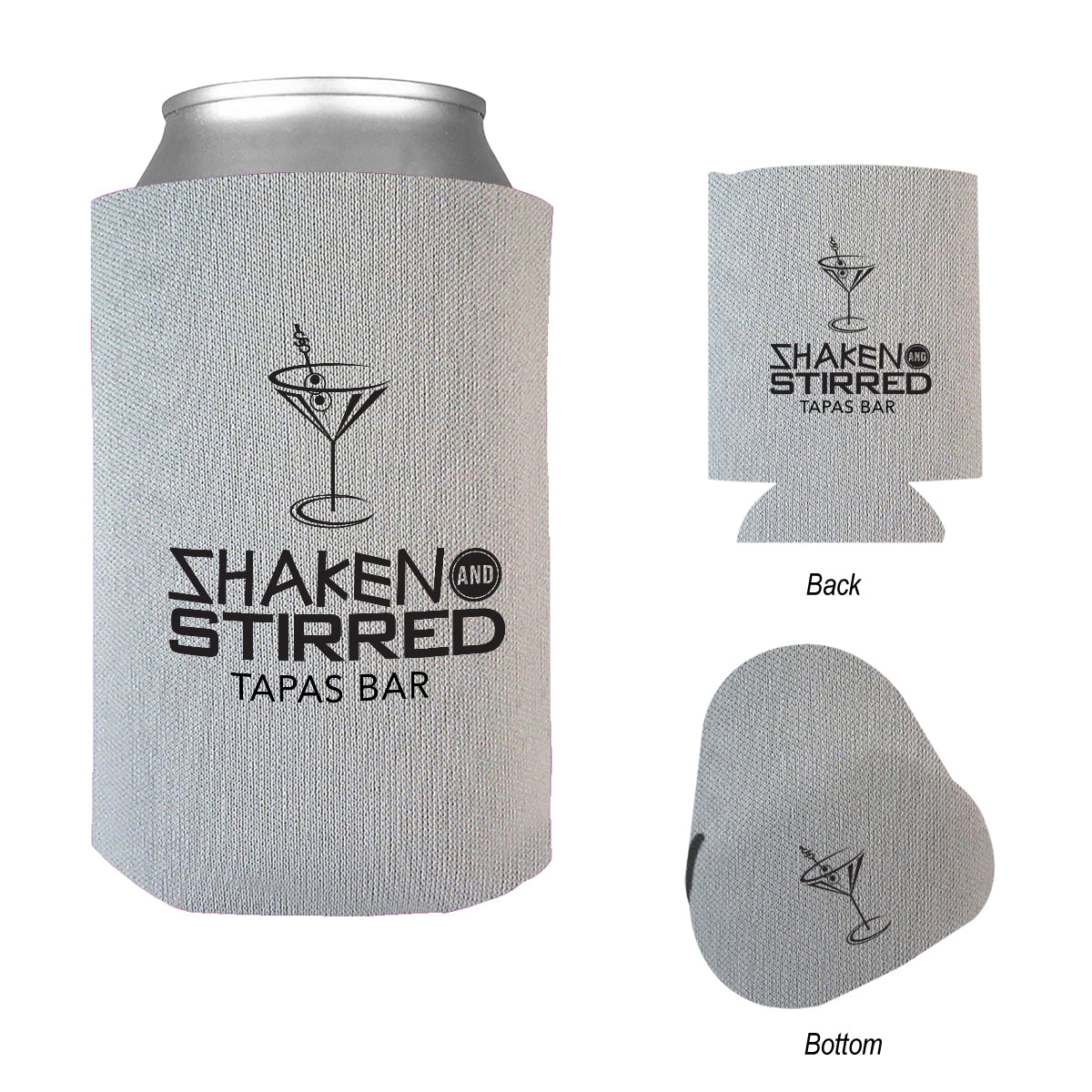 Bargain Jr Kan-Tastic Can Cooler, 12 oz - Gray - Silk Screen