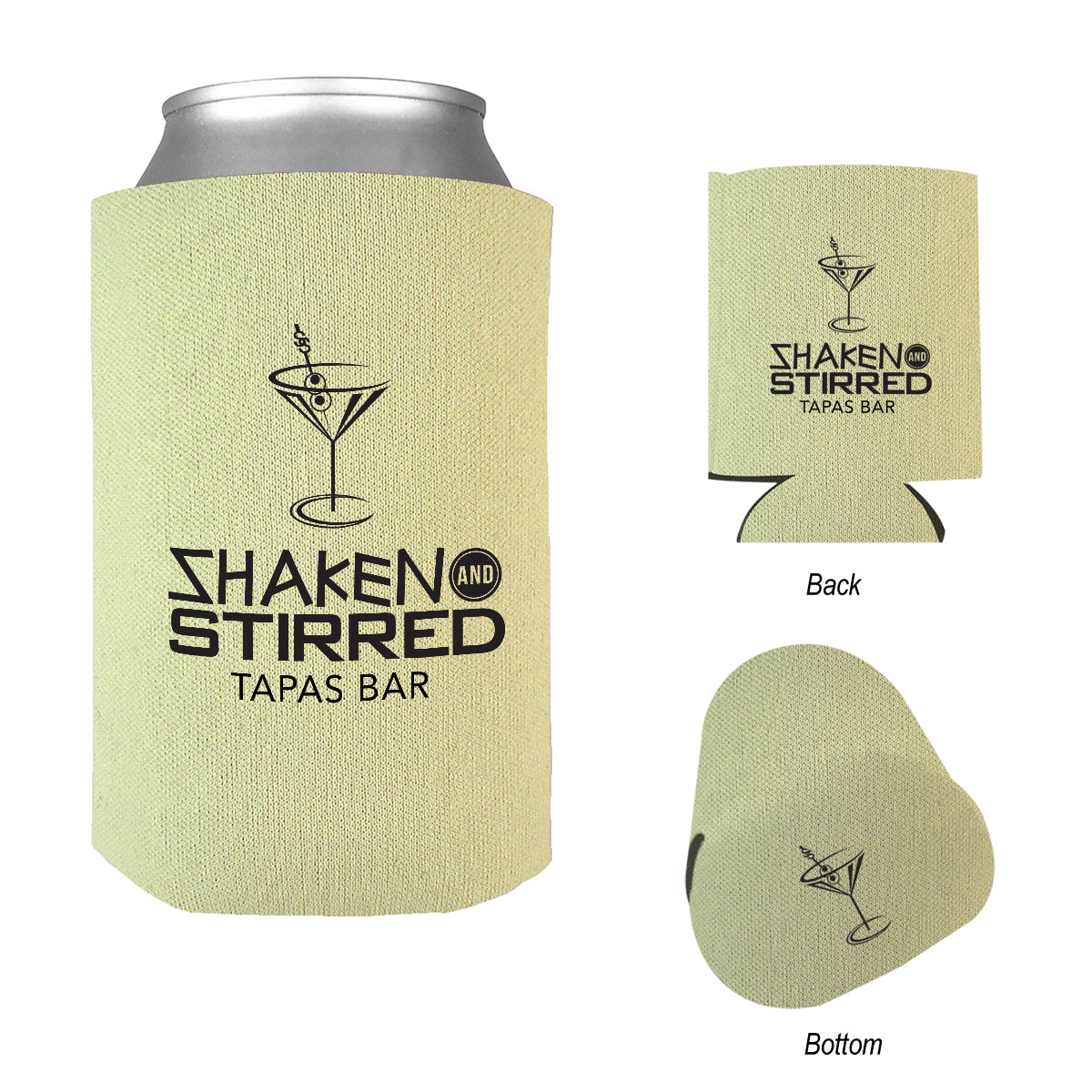 Bargain Jr Kan-Tastic Can Cooler, 12 oz - Khaki - Silk Screen