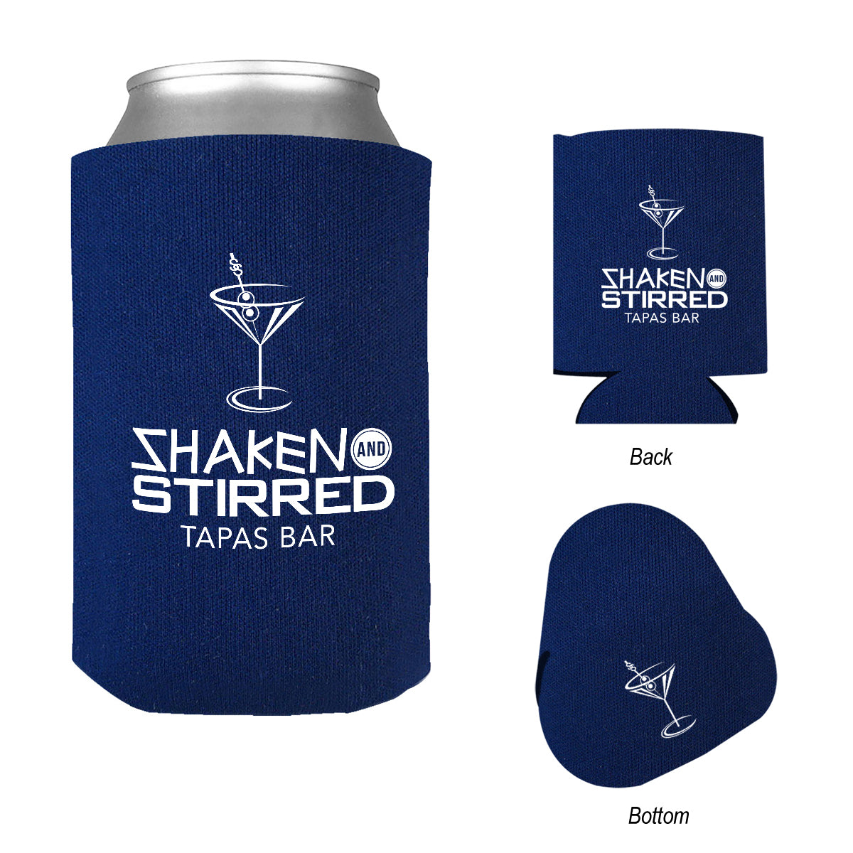 Bargain Jr Kan-Tastic Can Cooler, 12 oz - Navy - Silk Screen