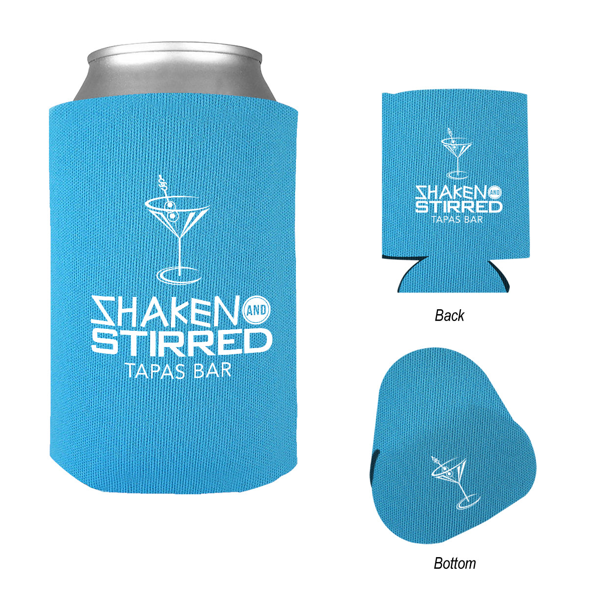 Bargain Jr Kan-Tastic Can Cooler, 12 oz - Neon Blue - Silk Screen