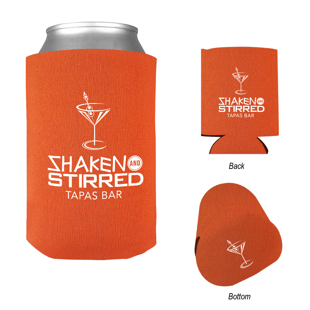 Bargain Jr Kan-Tastic Can Cooler, 12 oz - Orange - Silk Screen