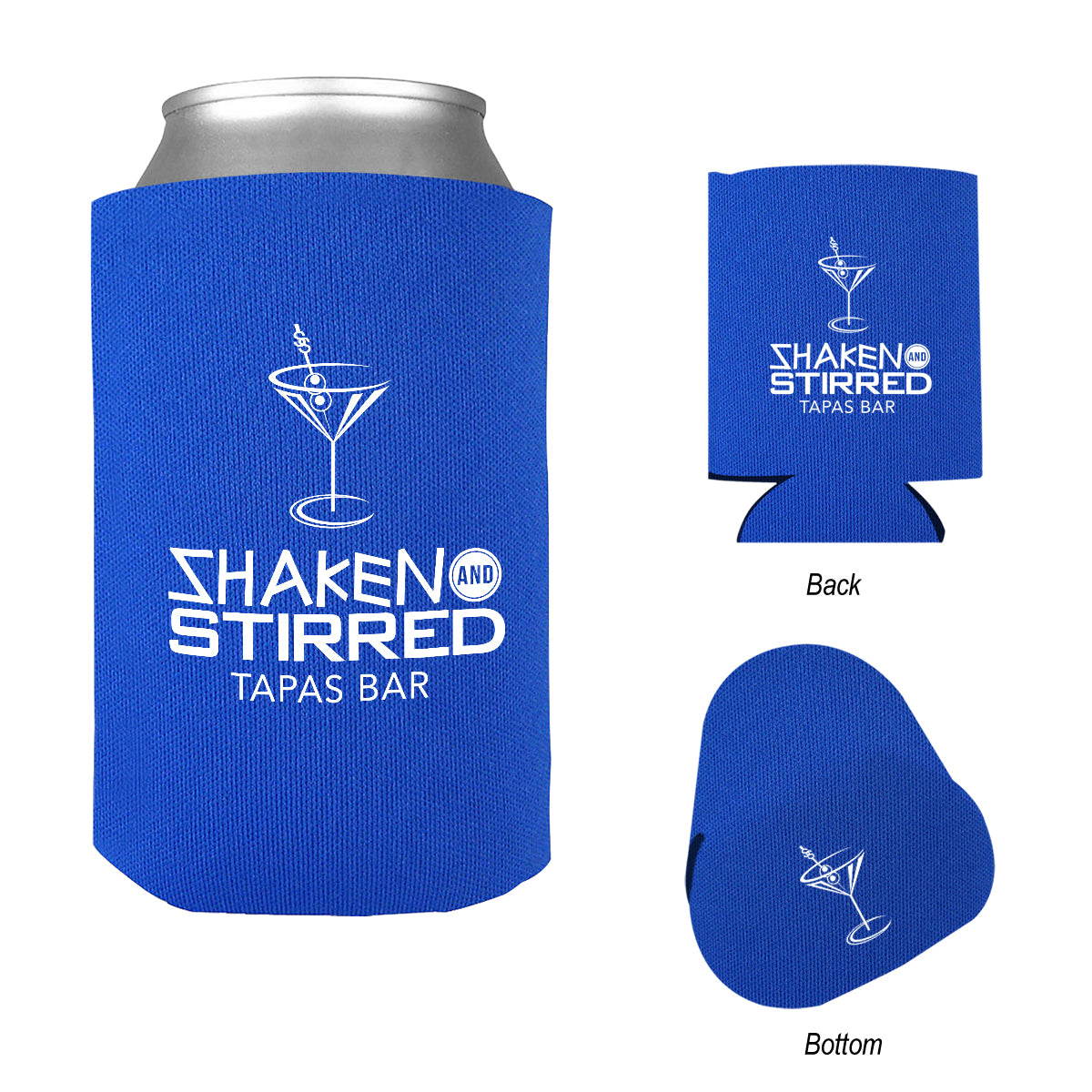 Bargain Jr Kan-Tastic Can Cooler, 12 oz - Royal Blue - Silk Screen