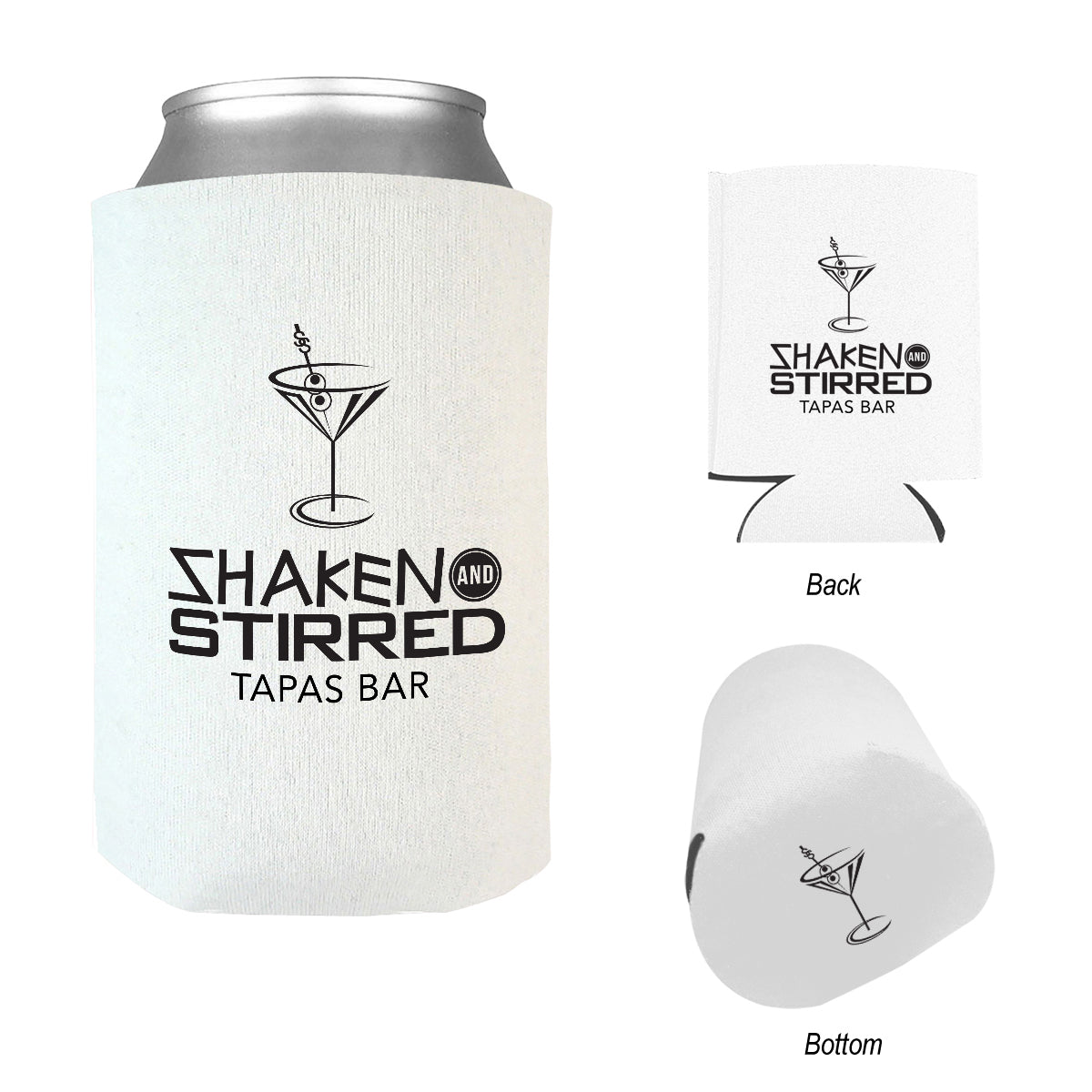 Bargain Jr Kan-Tastic Can Cooler, 12 oz - White - Silk Screen