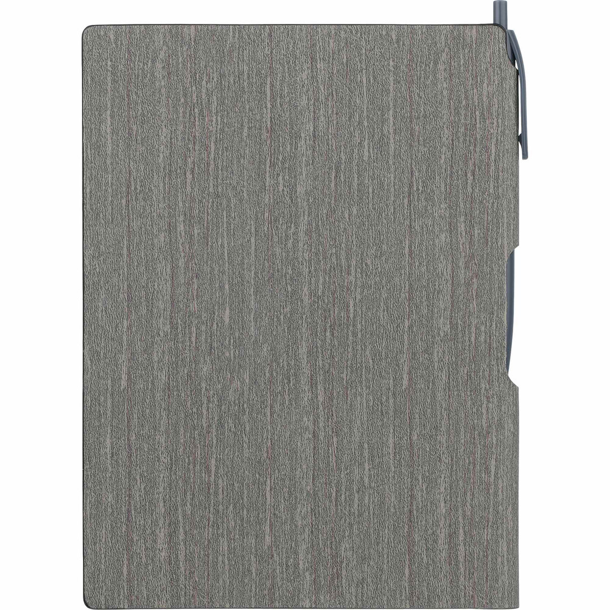 Bari Wood Look Notebook with Pen, 6 x 8.5 Inches - Gray - Back