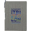Bari Wood Look Notebook with Pen, 6 x 8.5 Inches - Gray - Front