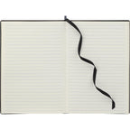 Bari Wood Look Notebook with Pen, 6 x 8.5 Inches - Gray - Open