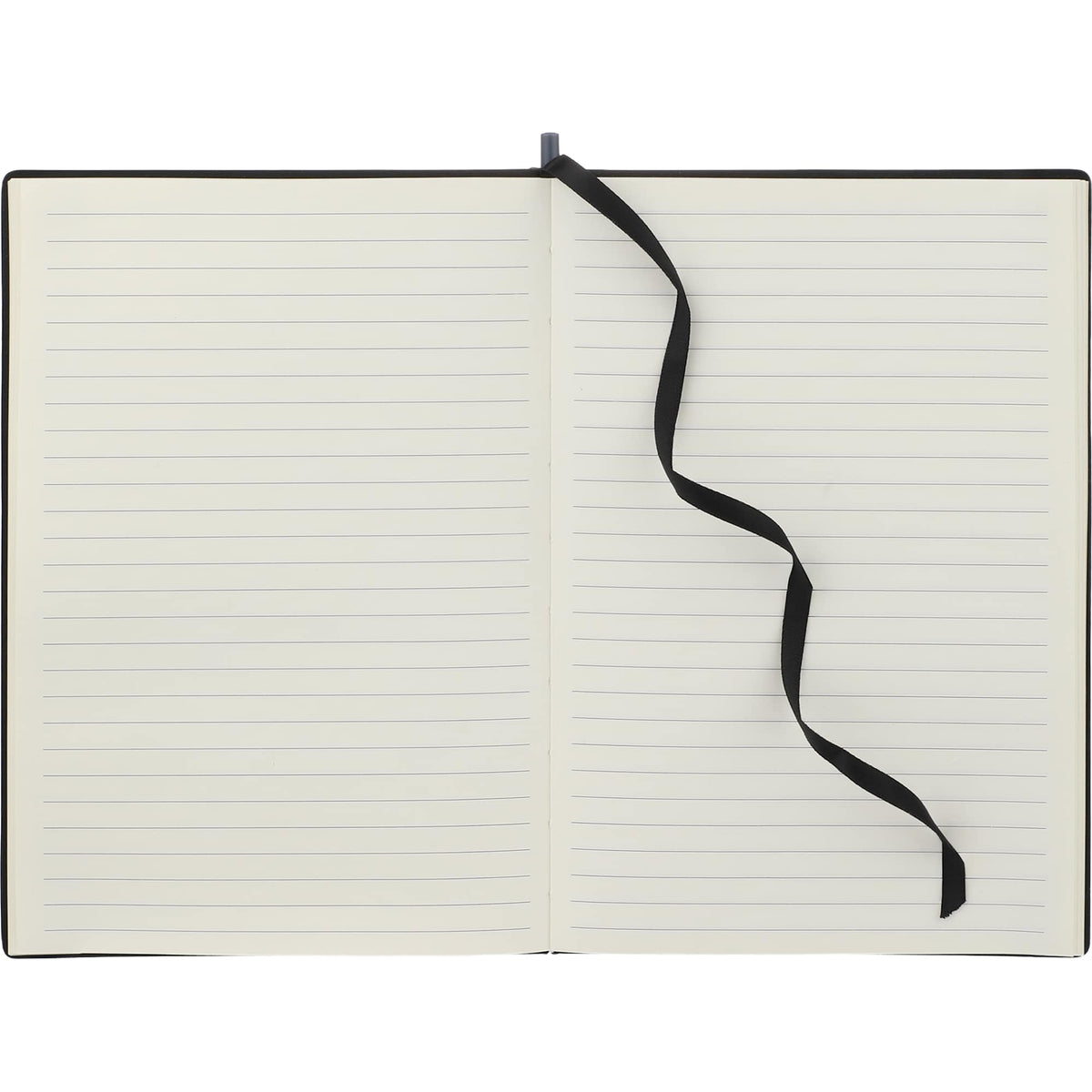Bari Wood Look Notebook with Pen, 6 x 8.5 Inches - Gray - Open