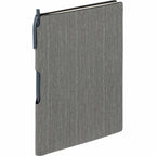Bari Wood Look Notebook with Pen, 6 x 8.5 Inches - Gray - Right Angle
