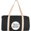 Barrel Duffel Bag in Light Cotton Canvas, 18 Inches - Black - Front