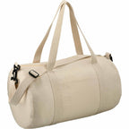 Barrel Duffel Bag in Light Cotton Canvas, 18 Inches - Natural - Right Angle 2