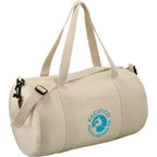 Barrel Duffel Bag in Light Cotton Canvas, 18 Inches - Natural - Right Angle