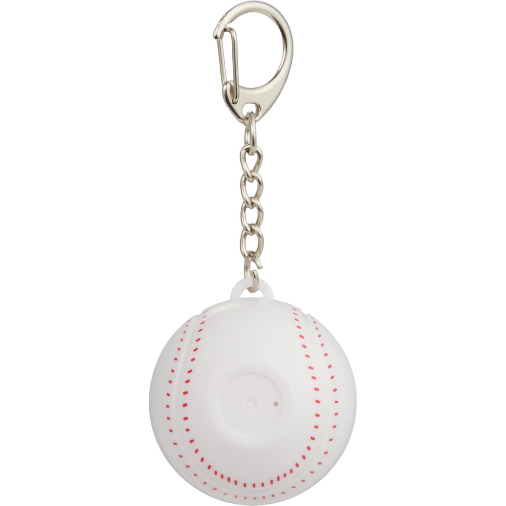 Baseball Lip Balm Keychain with SPF 15 - White w/Red Trim - Back
