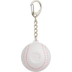 Baseball Lip Balm Keychain with SPF 15 - White w/Red Trim - Back