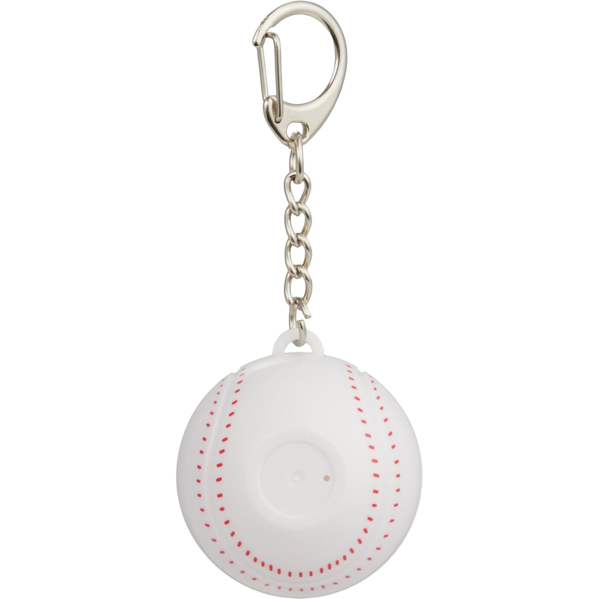 Baseball Lip Balm Keychain with SPF 15 - White w/Red Trim - Back