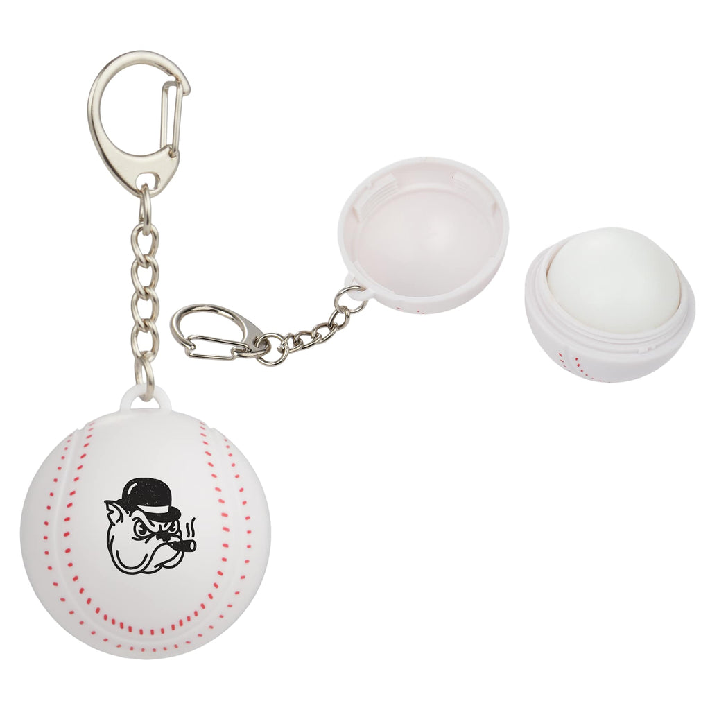 Baseball Lip Balm Keychain with SPF 15 - White w/Red Trim - Default