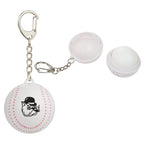 Baseball Lip Balm Keychain with SPF 15 - White w/Red Trim - Default
