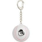 Baseball Lip Balm Keychain with SPF 15 - White w/Red Trim - Front
